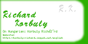 richard korbuly business card